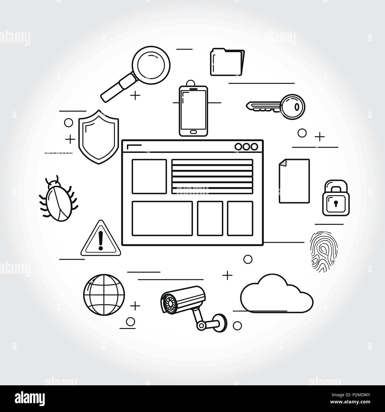 Cyber security icons Stock Vector Image & Art - Alamy