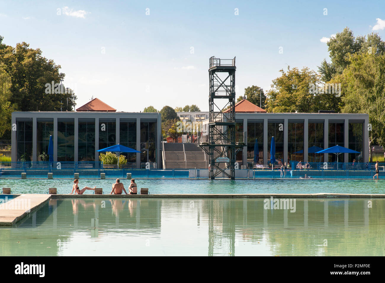 swimming pool Schwanseebad, Weimar, Thuringia, Germany Stock Photo Alamy