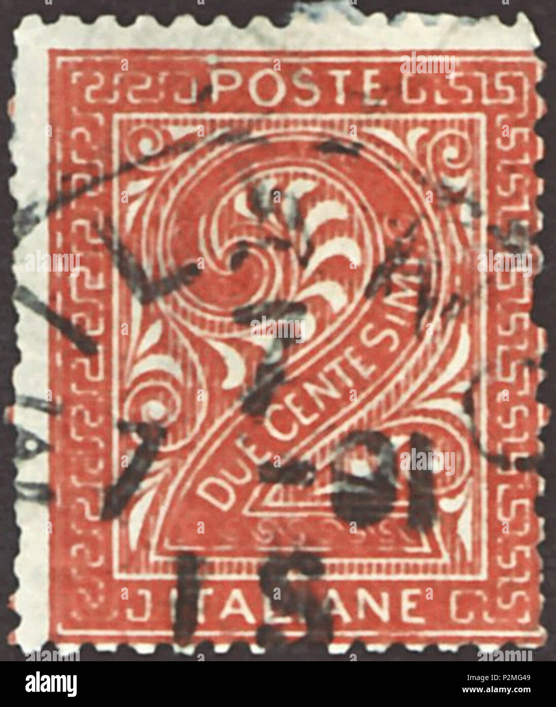 . Stamp of the Kingdom of Italy; 1863; postage due stamp in the drawing