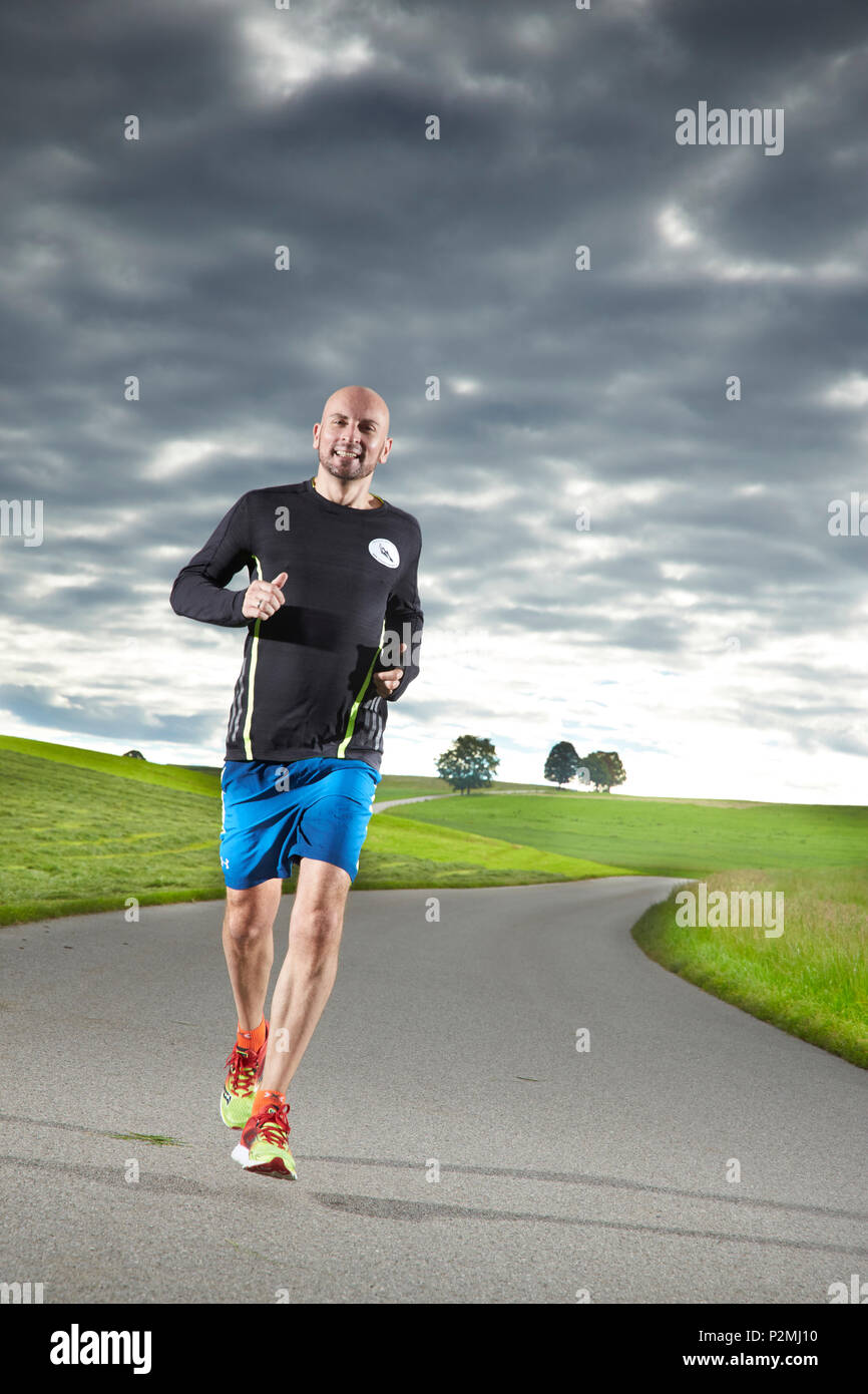 Paul Ramp, long distance runner, Otterfing, Bavaria, Germany 2016 Stock Photo