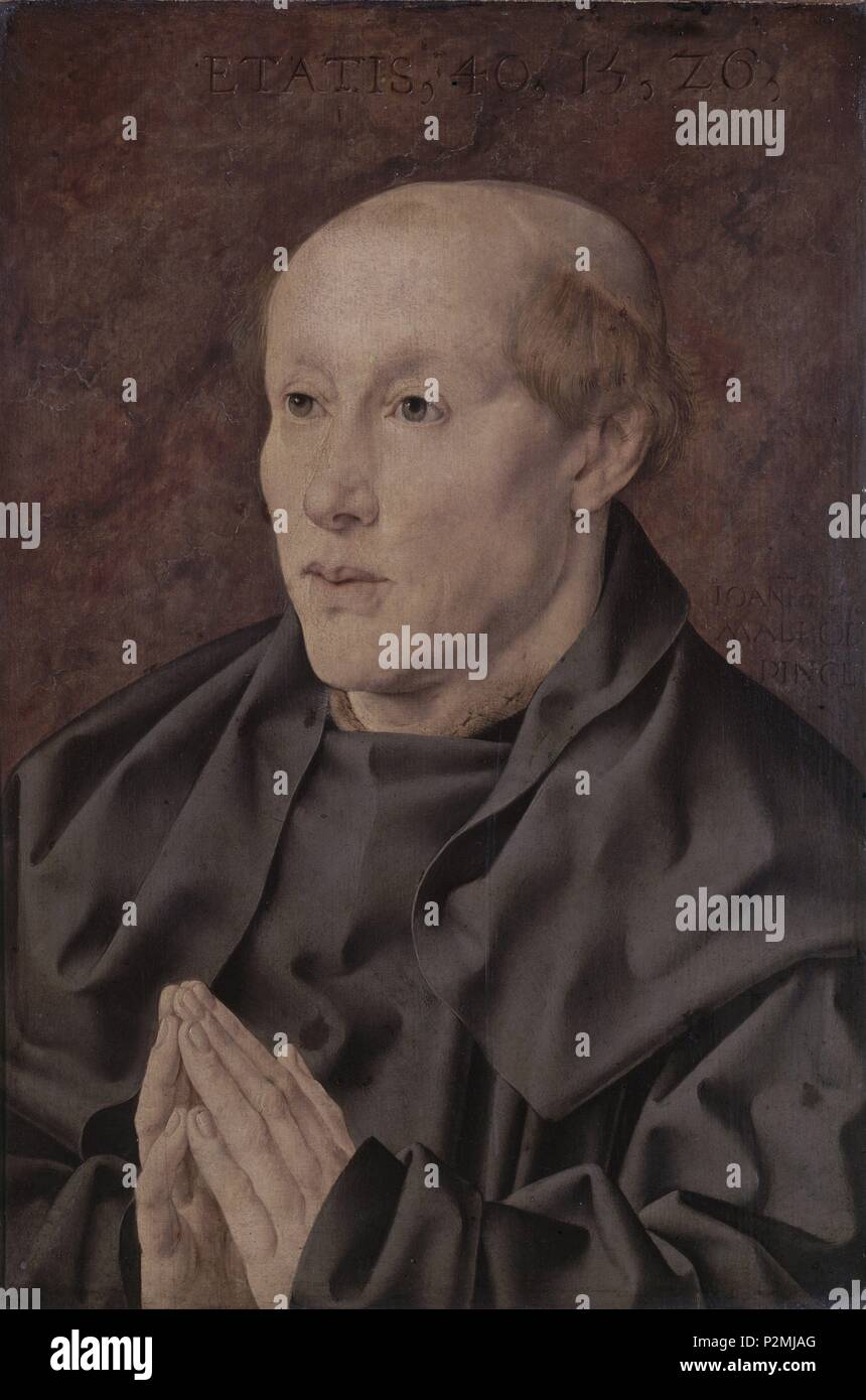 RELIGIOSO BENEDICTINO. Author: Jan Gossaert (c. 1478-1532). Location: LOUVRE MUSEUM-PAINTINGS, FRANCE. Stock Photo