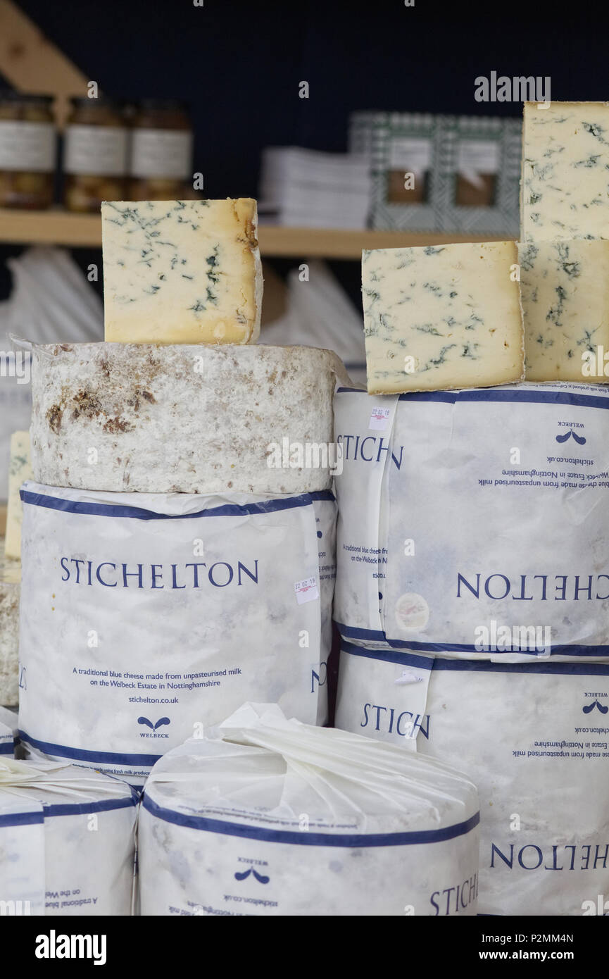 Stichelton a raw milk traditional English blue cheese for sale on a