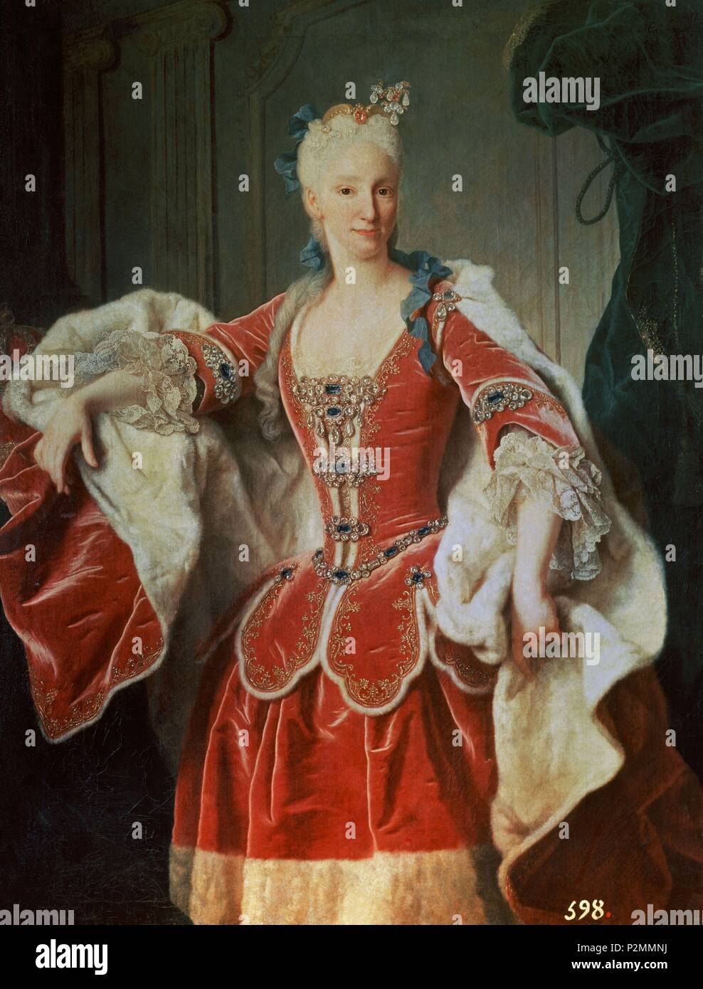 'Elisabeth Farnese', 1723, Oil on canvas, 144 cm x 115 cm, P02330. Author: Jean Ranc (1674-1735). Location: MUSEO DEL PRADO-PINTURA, MADRID, SPAIN. Stock Photo