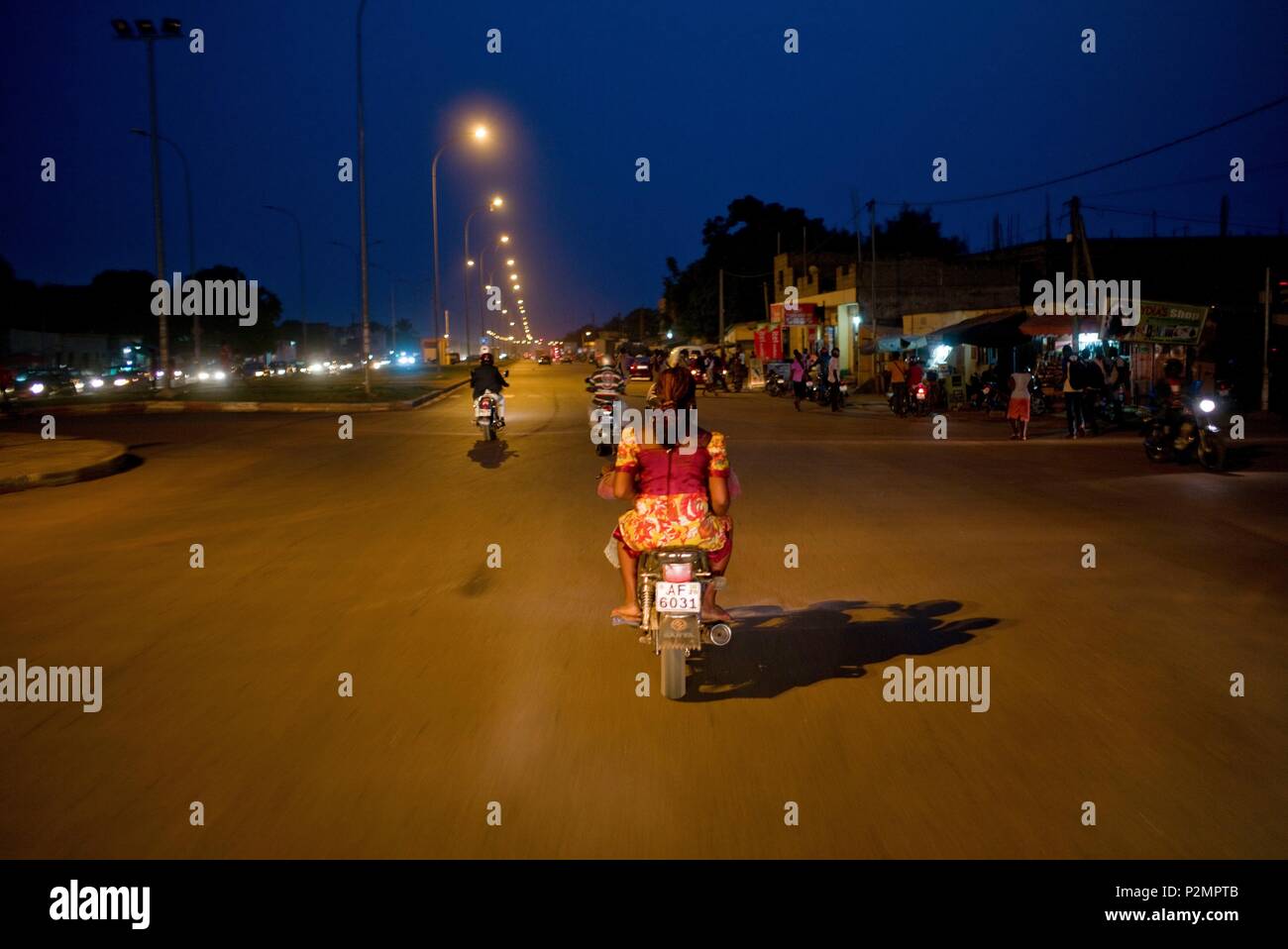 Togo, Lome, night traffic Stock Photo