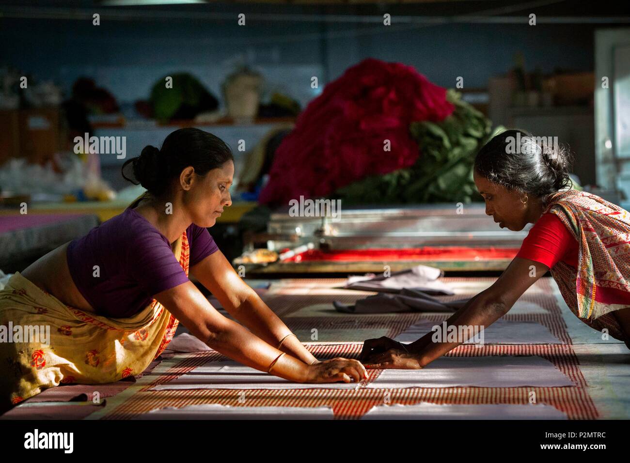 Bangladesh, Dhaka, fabric printing at the Ayesha Abed Foundation, a