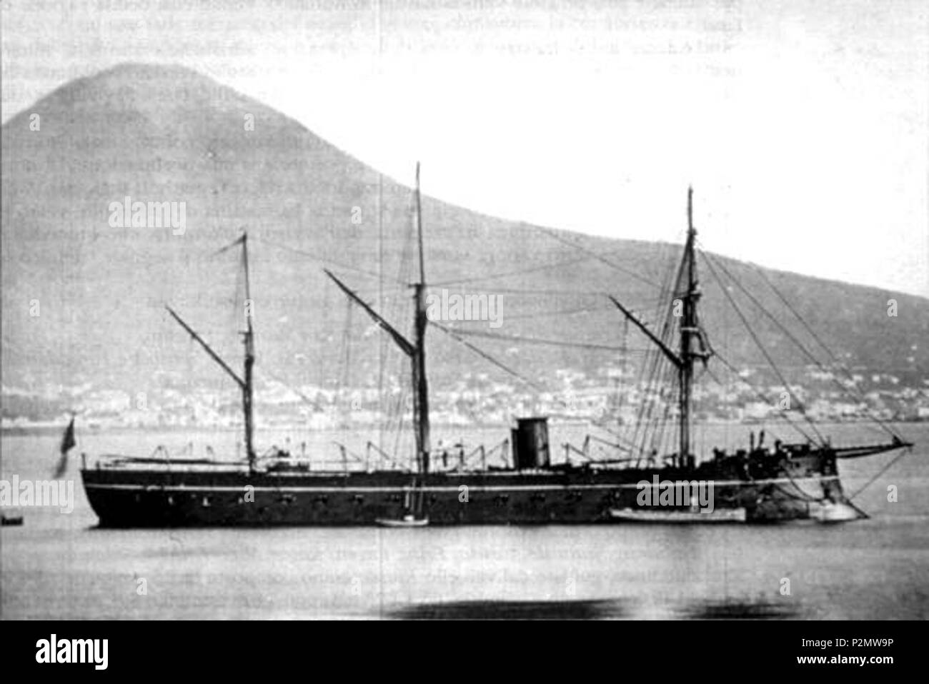 . English: The Italian ironclad Regina Maria Pia, launched in 1863 . circa 1870. Unknown 75 Regina maria pia (1863) Stock Photo