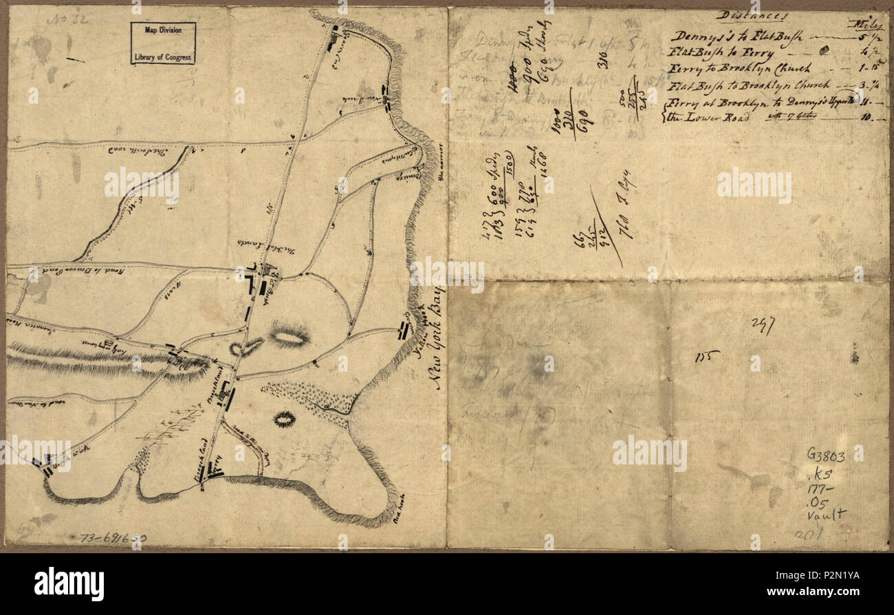 (Old map of Brooklyn and greater part of King's County, Long Island. LOC 73691650 Stock Photo