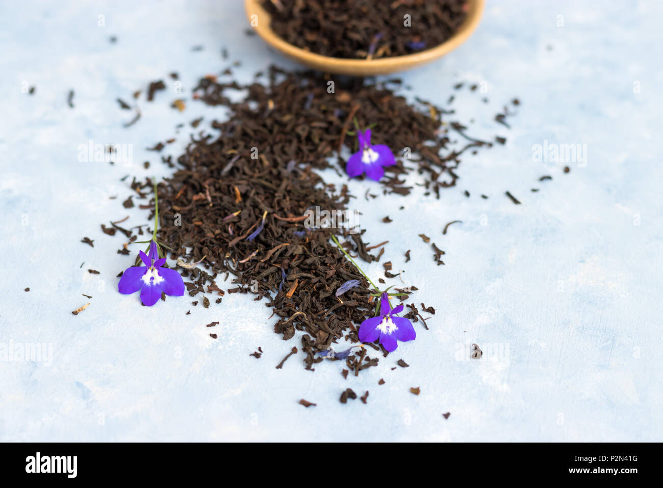 Earl Grey French Blue tea (bergamot and cornflower, by Mariage Freres Stock  Photo - Alamy