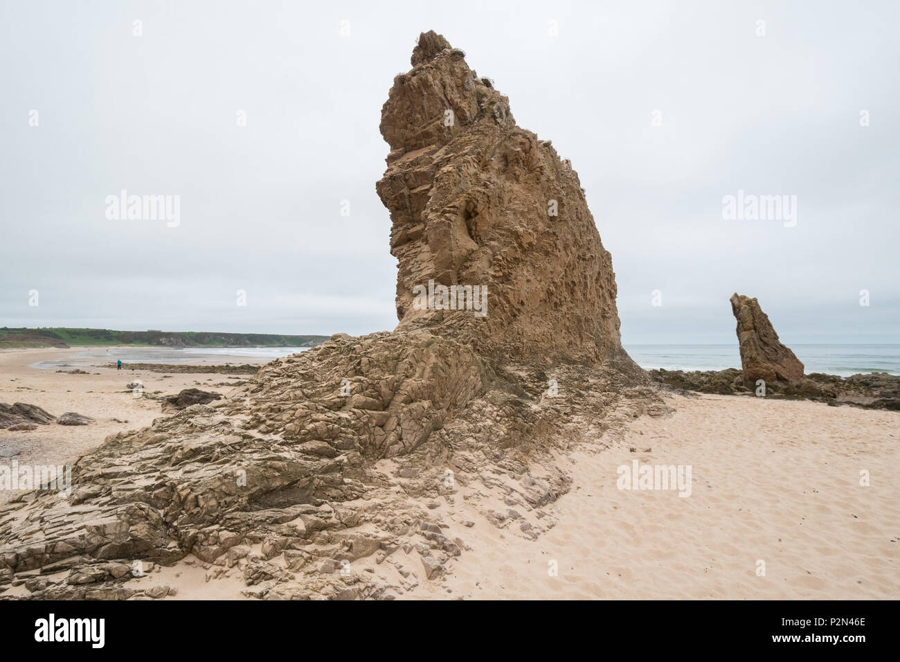 Cullen beach rock formation - Three Kings - Cullen, Buckie, Scotland, uK Stock Photo