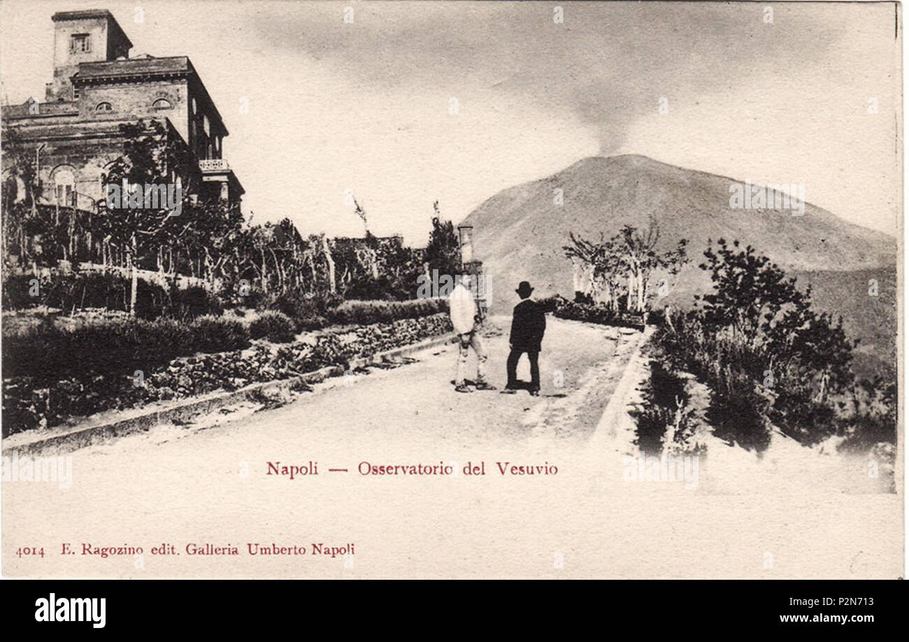 . Italiano: 'Napoli - Osservatorio del Vesuvio'. Cartolina. Autore sconosciuto. 19th century. Unknown 67 Osservatorio Vesuviano 2 Stock Photo