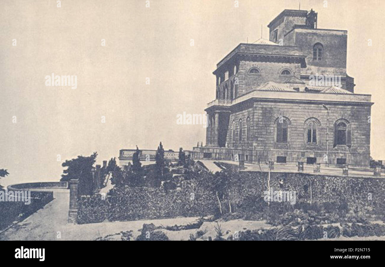 . Italiano: Vesuvio - L'Osservatorio Vesuviano. Autore sconosciuto. 19th century. Unknown 67 Osservatorio Vesuviano Stock Photo