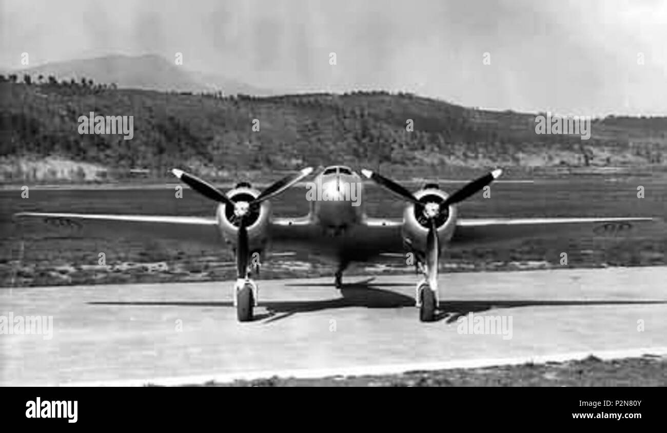 . English: Italian Piaggio P.111 high-altitude research aircraft . between 1941 and 1943. Uncredited 70 Piaggio P.111 front view Stock Photo