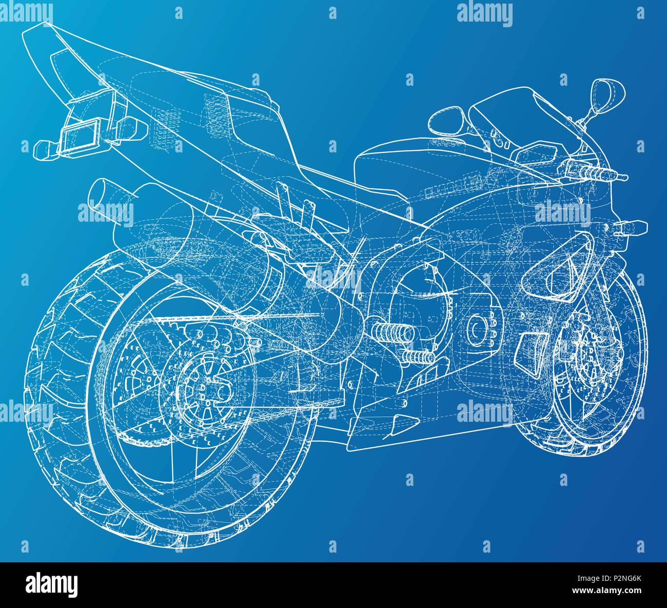 Blueprint sport bike. EPS10 format. Vector created of 3d Stock Vector Image  & Art - Alamy