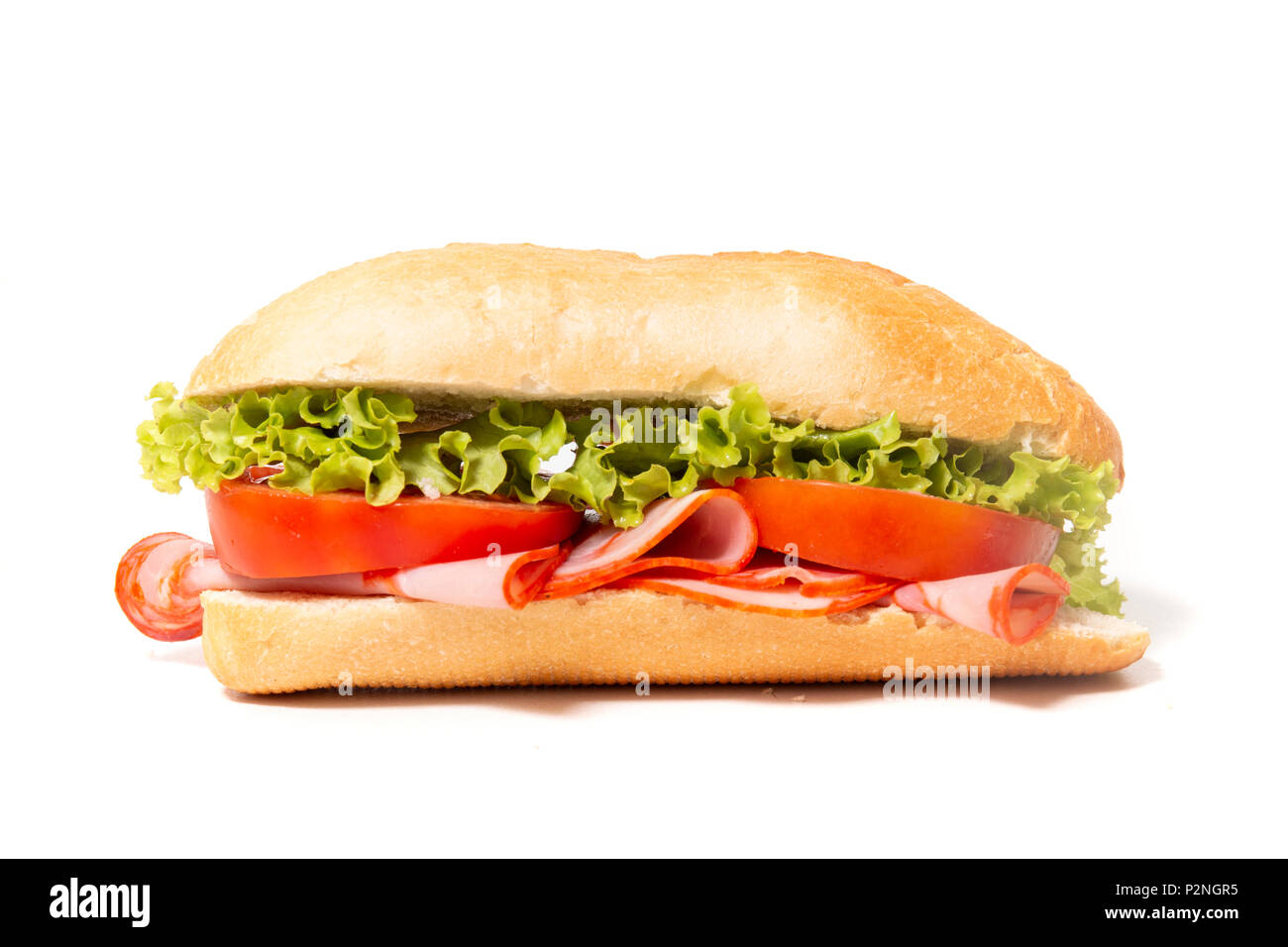 sandwich with paio sausage over a white background Stock Photo - Alamy