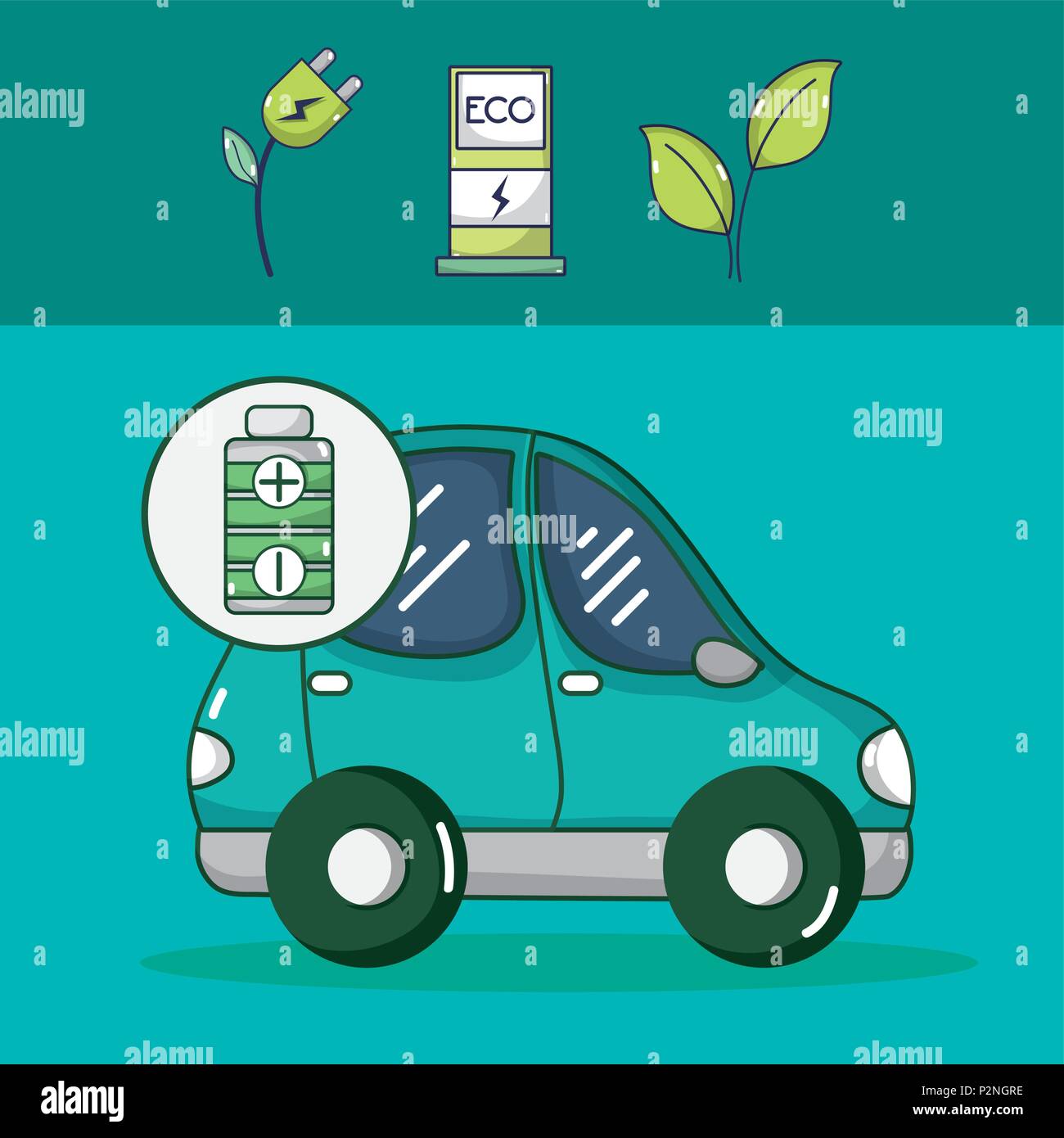 Electric ecocar vehicle Stock Vector Image & Art - Alamy
