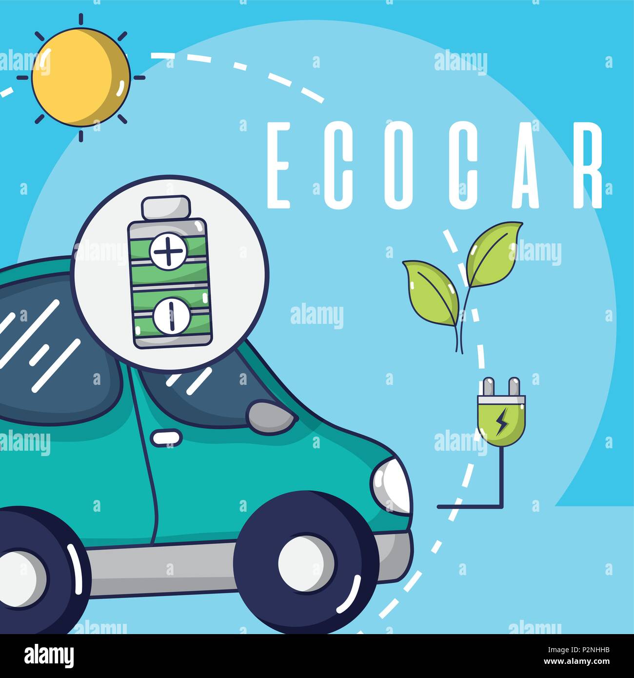 Electric ecocar vehicle Stock Vector Image & Art - Alamy