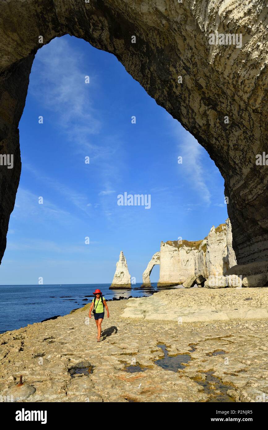 Etretat france hiker hi-res stock photography and images - Alamy