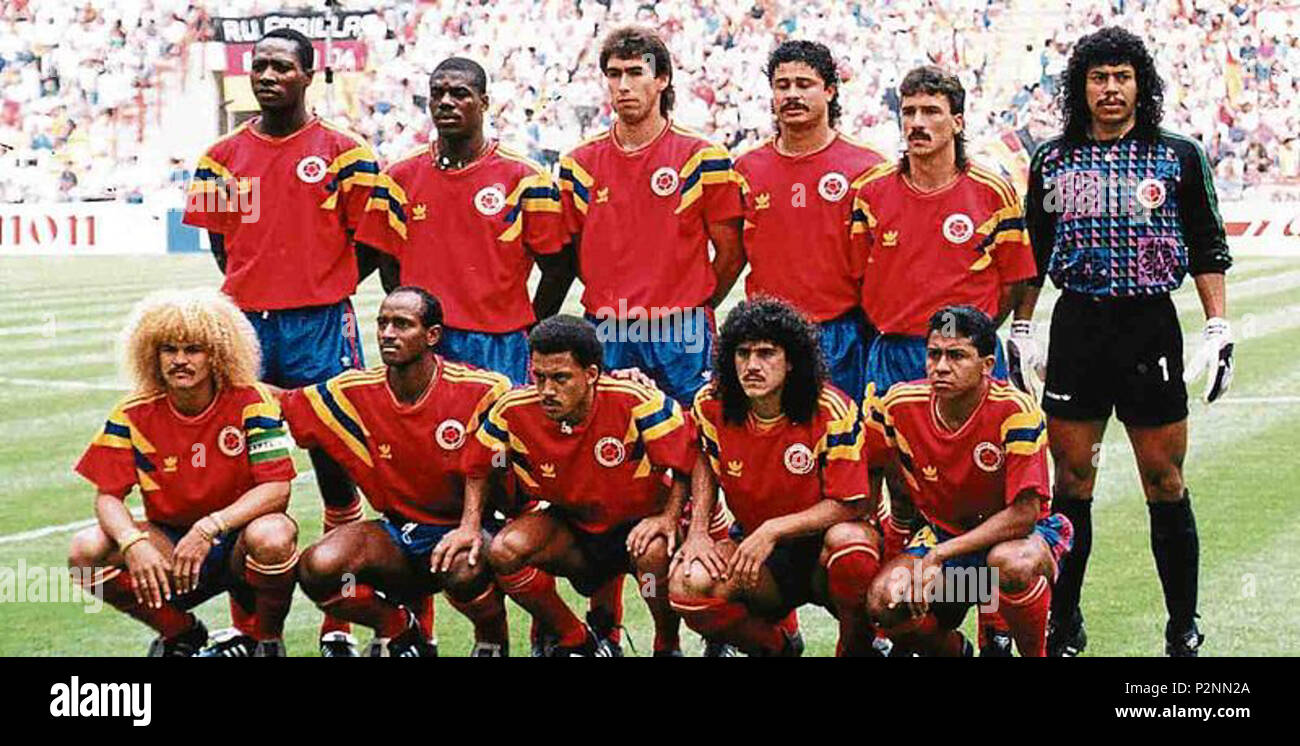 82 Selección de fútbol de Colombia, Italia 90 Stock Photo -