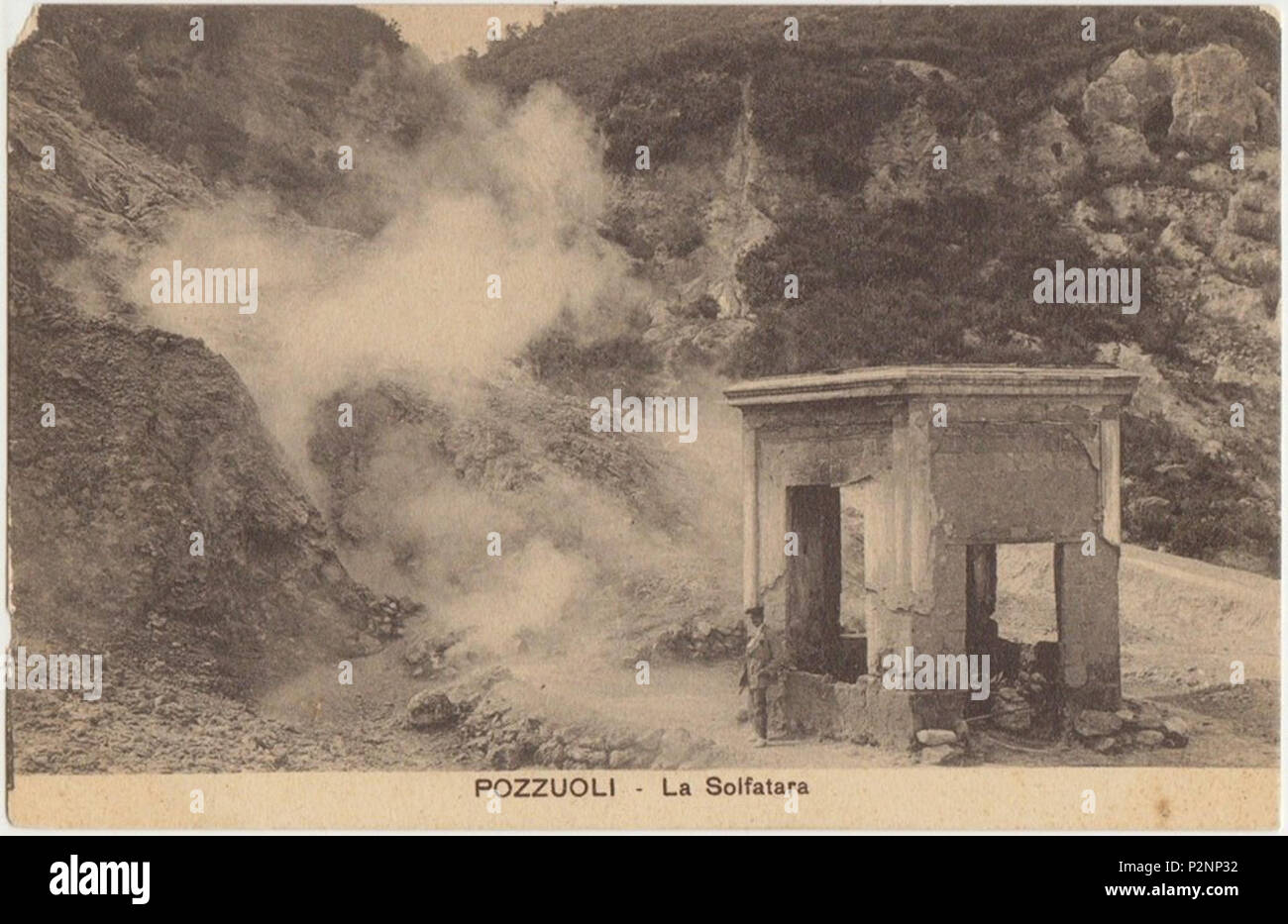 . Italiano: Solfatara di Pozzuoli. Osservatorio. Autore sconosciuto (cartolina). 19th century. Unknown 83 Solfatara 1 Stock Photo