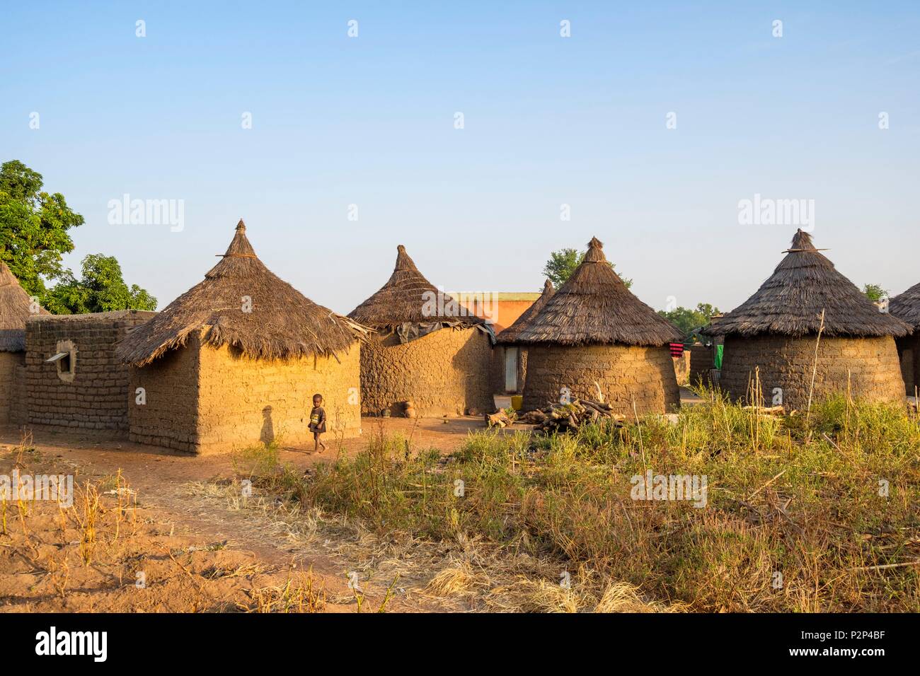 Burkina Faso, Cascades region, Tengrela, traditional mud houses Stock