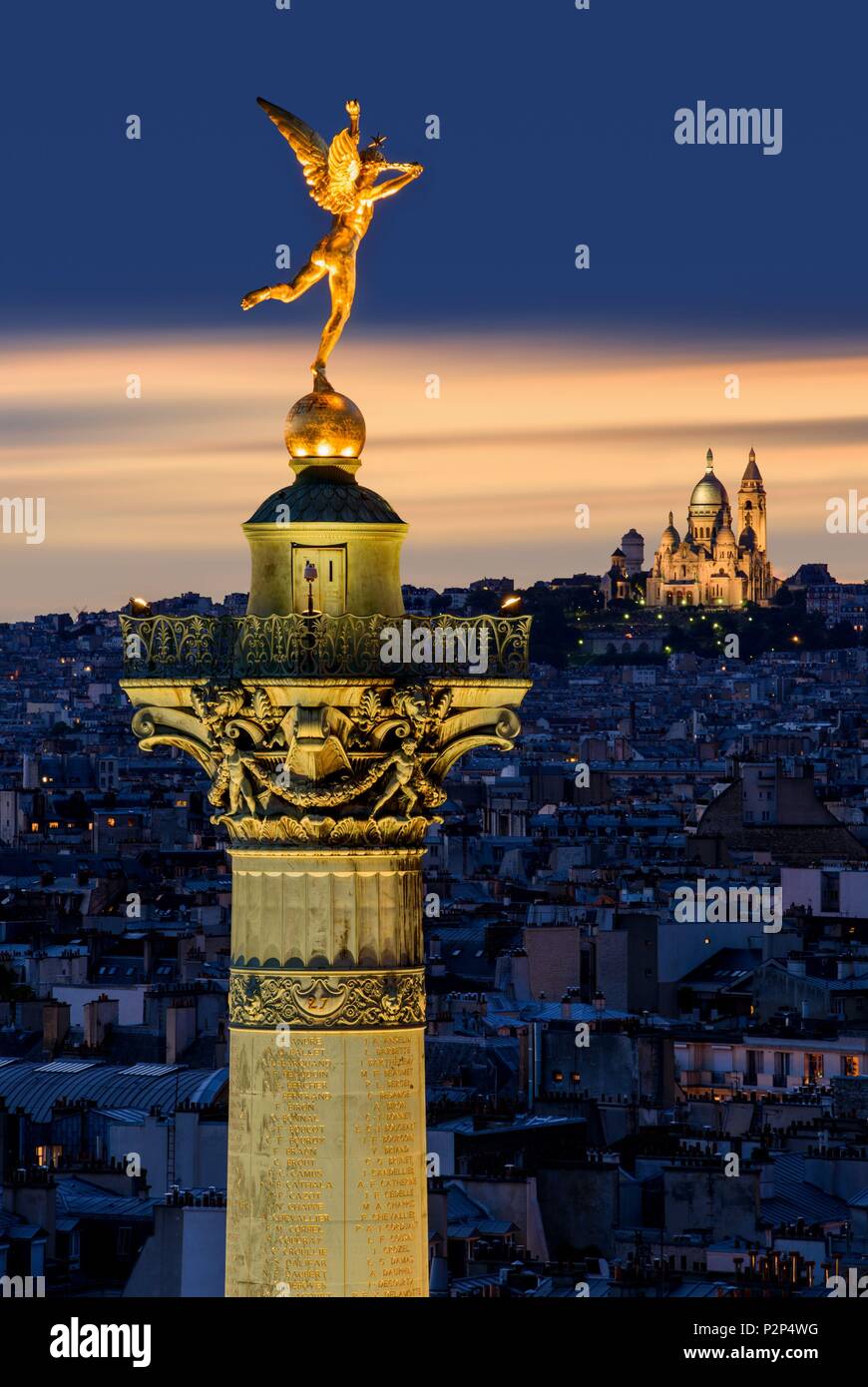 France Paris The Column Of The Genius Of The Bastille And The