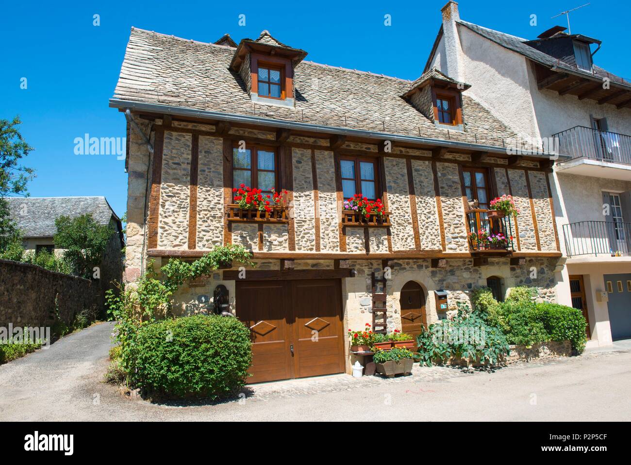 France, Aveyron, Sainte Eulalie d'Olt, labelled Les Plus Beaux Villages