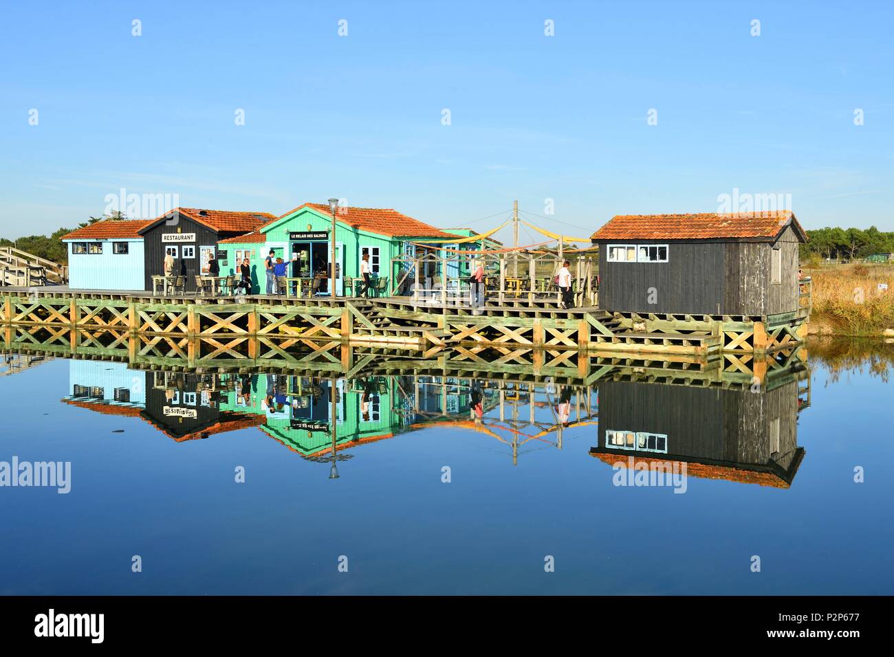 France, Charente Maritime, Oleron Island, Le Grand Village Plage, museum of Port  des Salines, rowing boats and oyster huts Stock Photo - Alamy