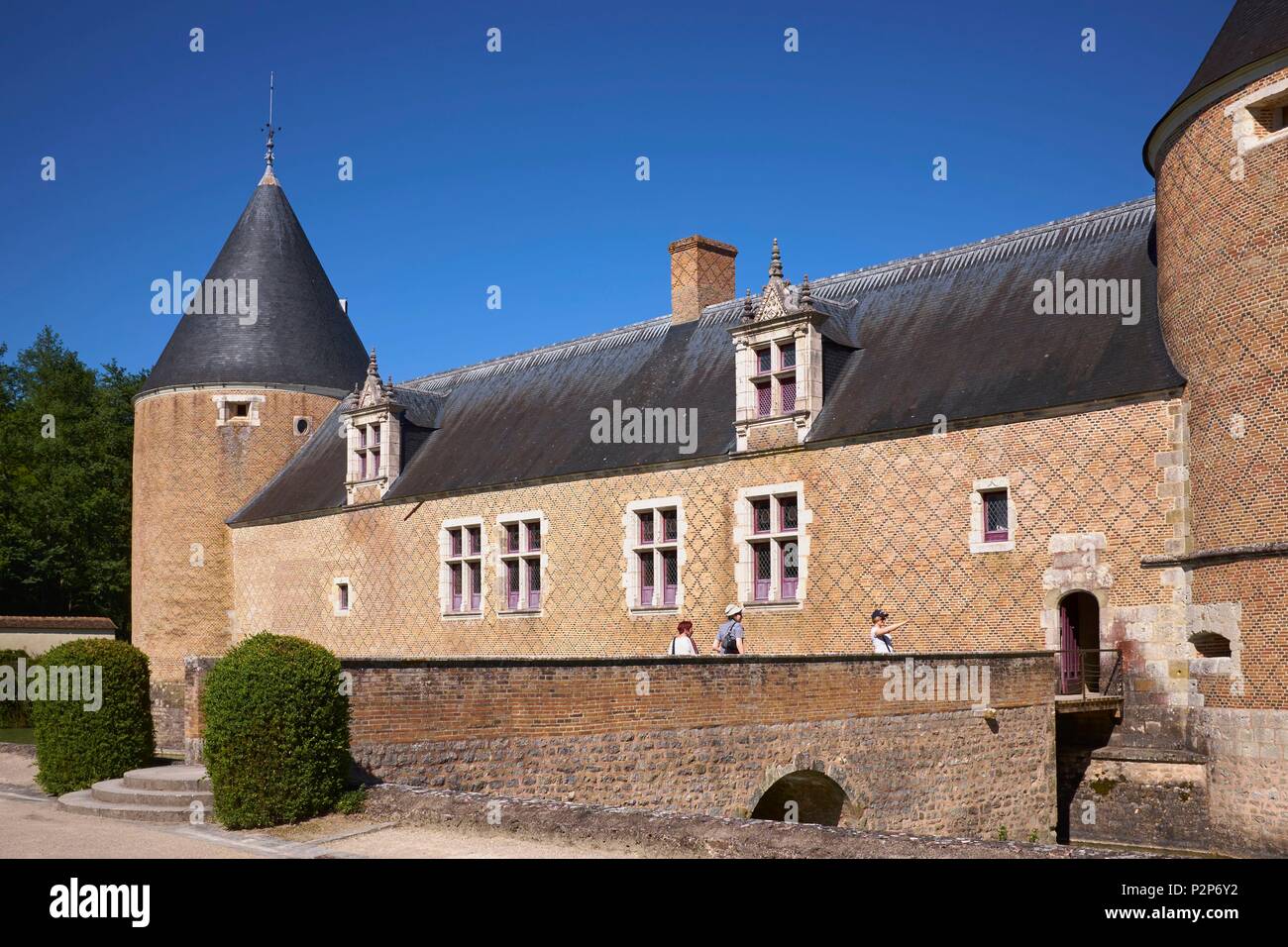 France, Loiret, Chilleurs aux Bois, West facade of Chamerolles Castle, Mandatory mention : Chateau de Chamerolles, property of Loiret department Stock Photo