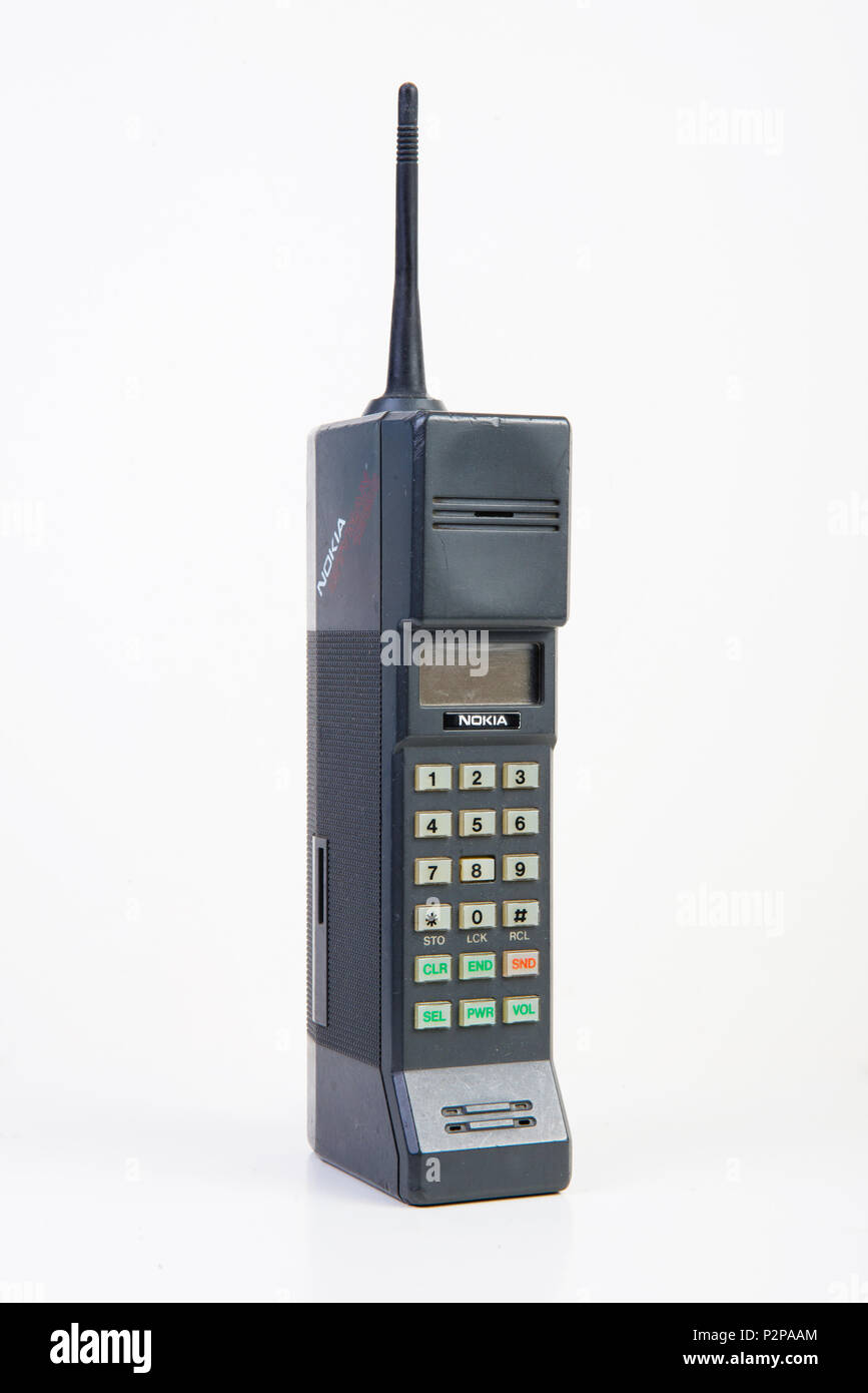 The Vintage Nokia Cityman 1320 mobile phone, made in 80'. Stock Photo