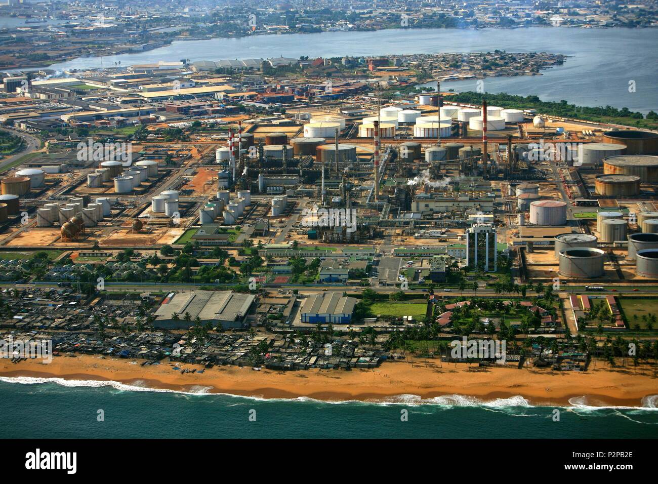 Ivory Coast, Abidjan, economic capital, Port Bouet, refinery Stock Photo