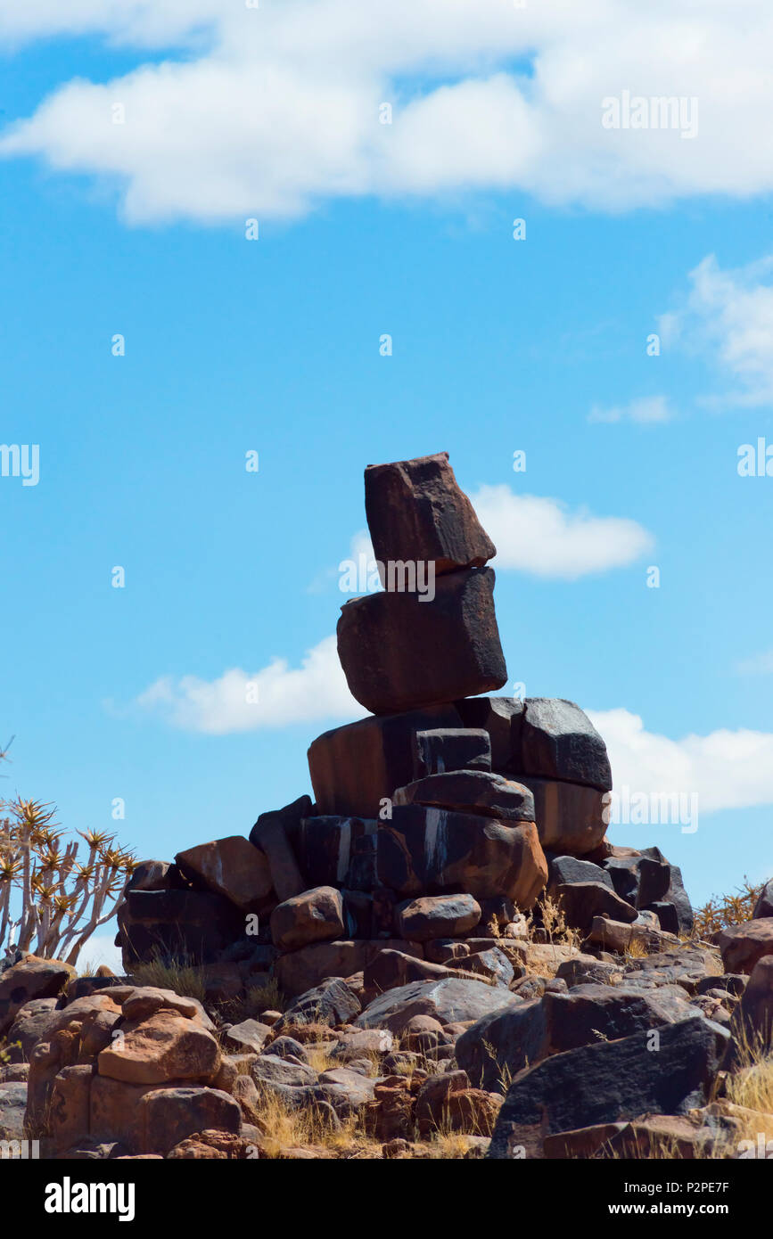 Quiver trees and rock piles in Kalahari Desert, Karas Region, Namibia