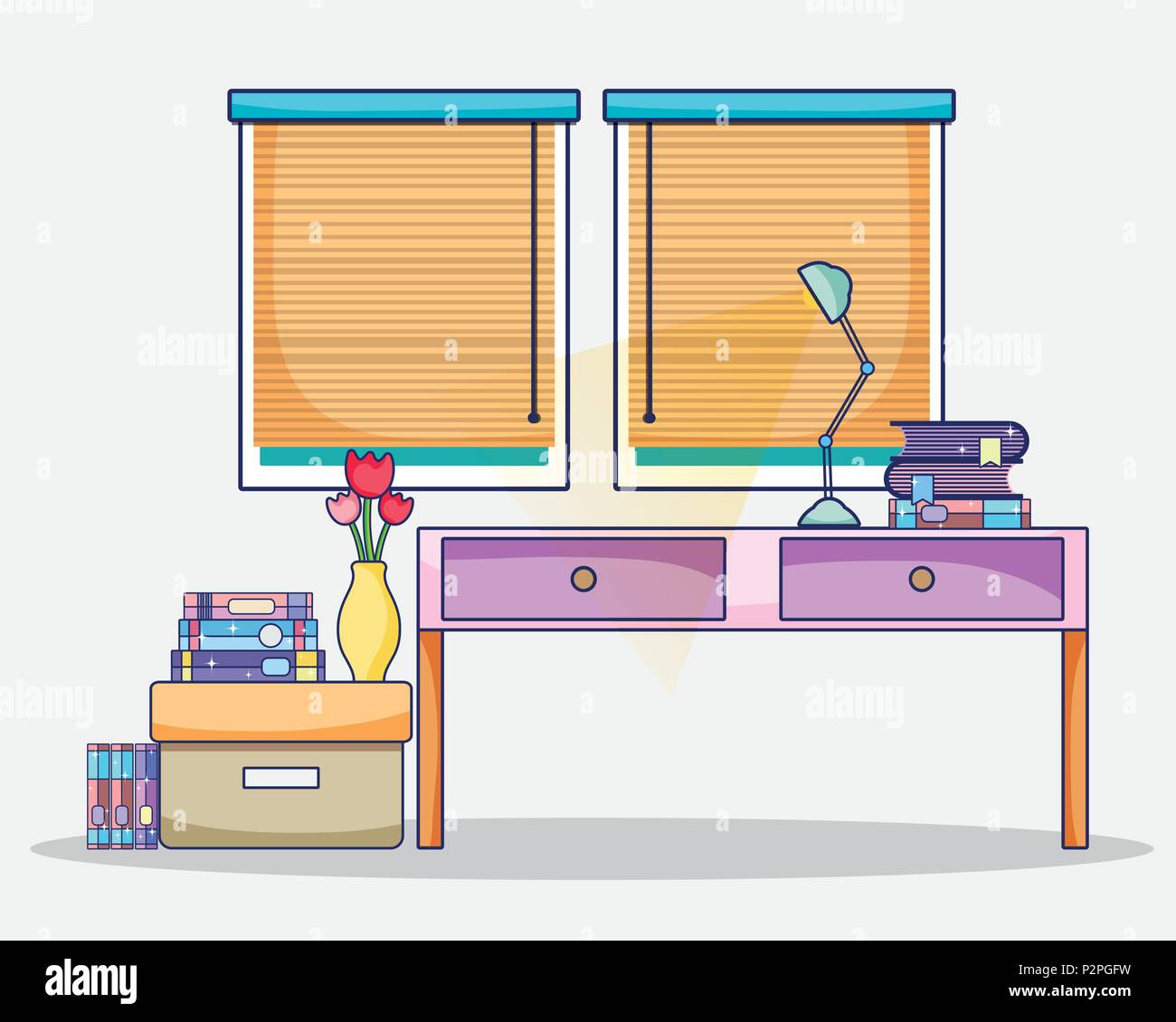 Study room interior Stock Vector Image & Art - Alamy