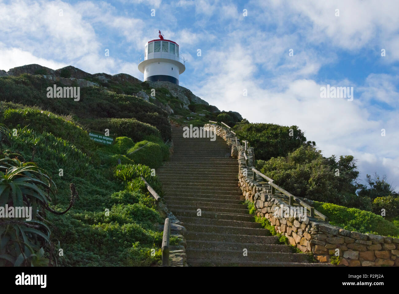 Lighthouse at Cape Point, Cape Peninsula, South Africa Stock Photo