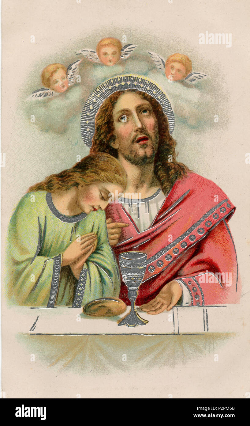 Jesus with wine glass, Stock Photo
