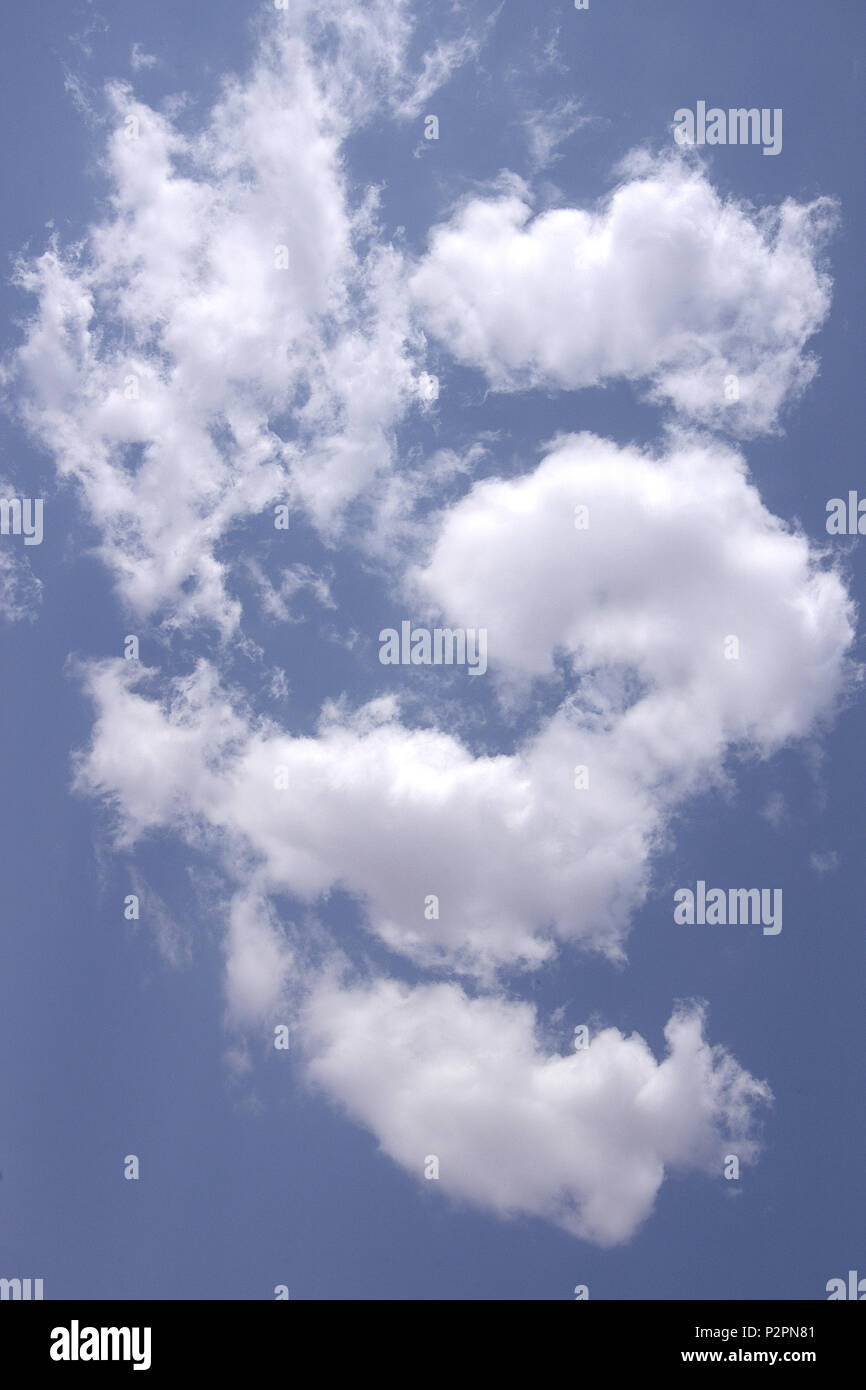 Fluffy white clouds in the sky over Perth in Western Australia Stock