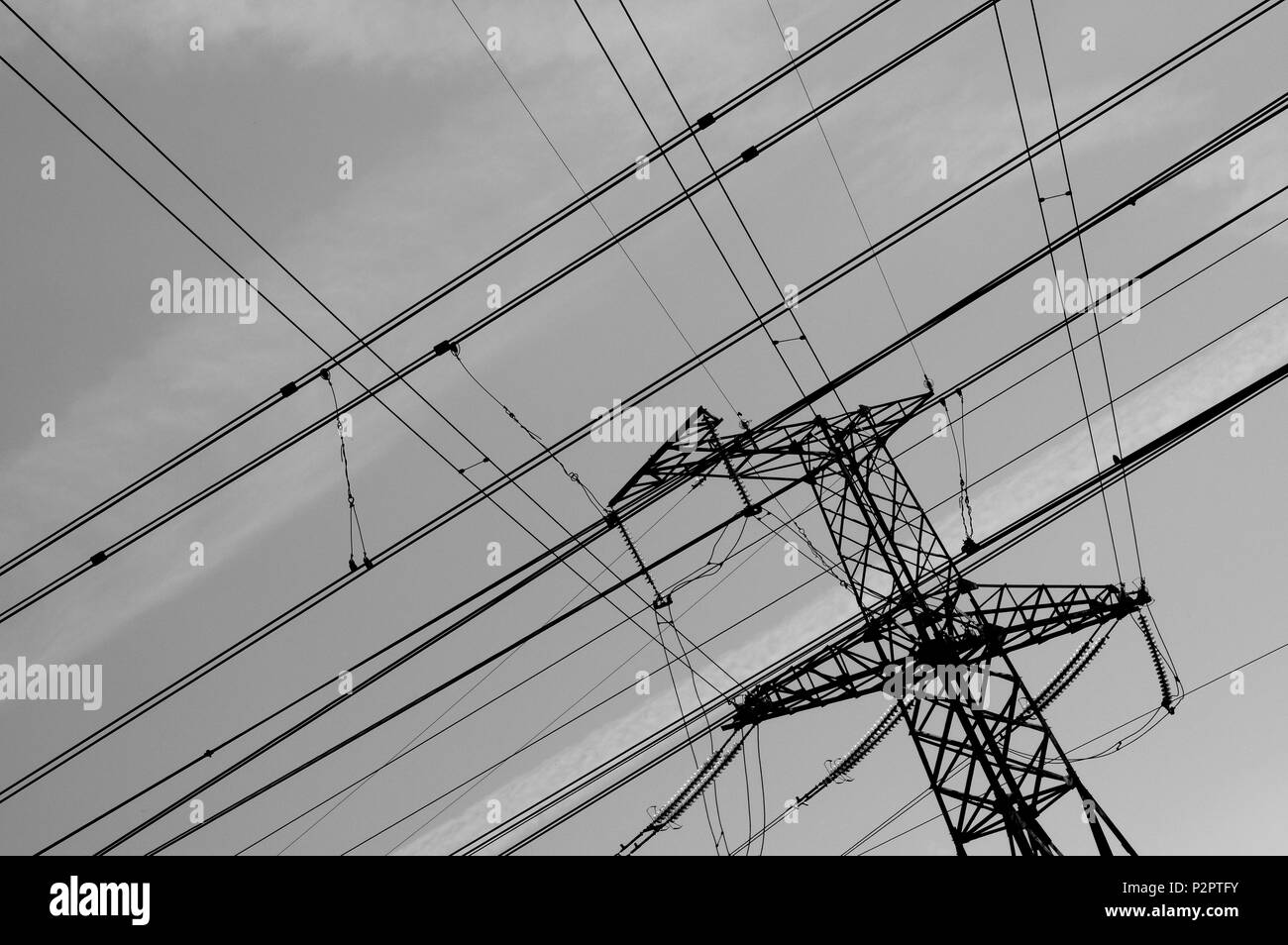 High-voltage power line Stock Photo - Alamy