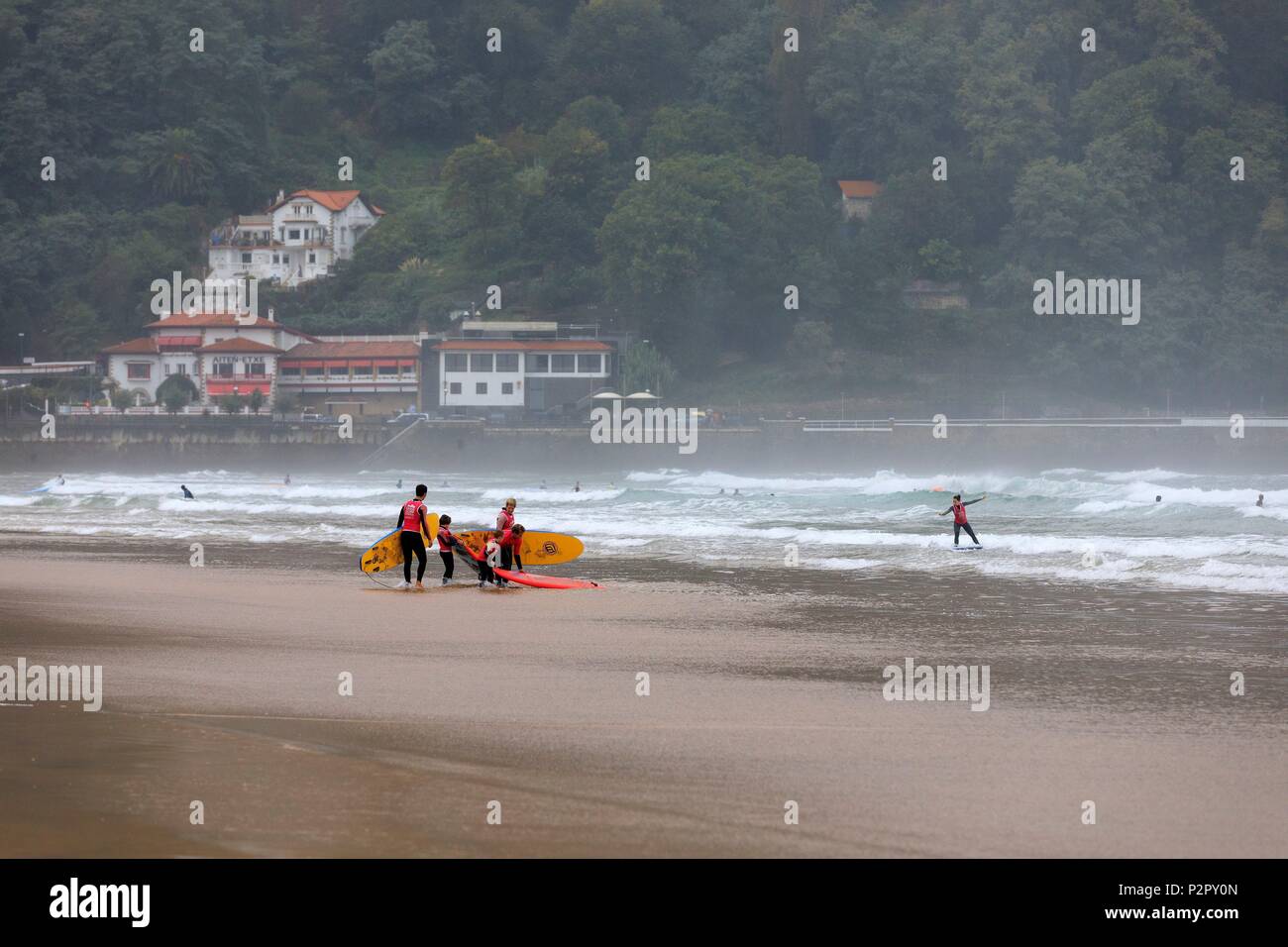 Spain, Basque Country, Guipuscoa, Zarautz, beach of Zarauz Stock Photo