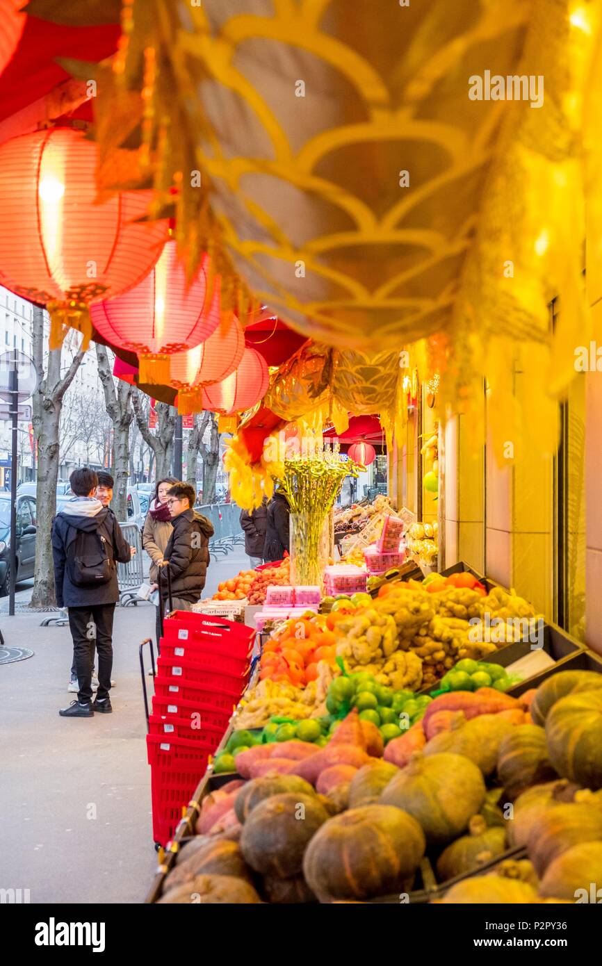 France, Paris, the Chinatown of the 13th arrondissement, Avenue de Choisy Stock Photo