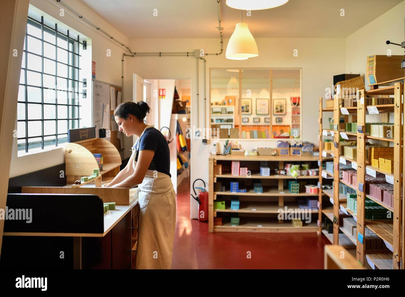 France, Ille et Vilaine, Cancale, soap making at the Cancalese soap