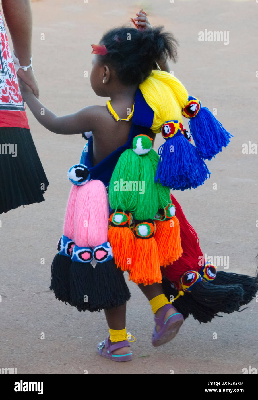 Swazi children parade at Umhlanga (Reed Dance Festival), Swaziland Stock Photo