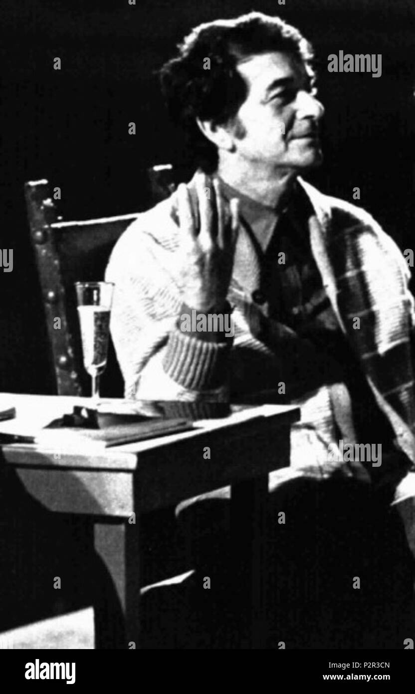 . Italian actor Giorgio De Lullo on stage at the Teatro Valle, in the play Tutto per bene . 26 January 1975. Unknown 35 Giorgio De Lullo 75 Stock Photo