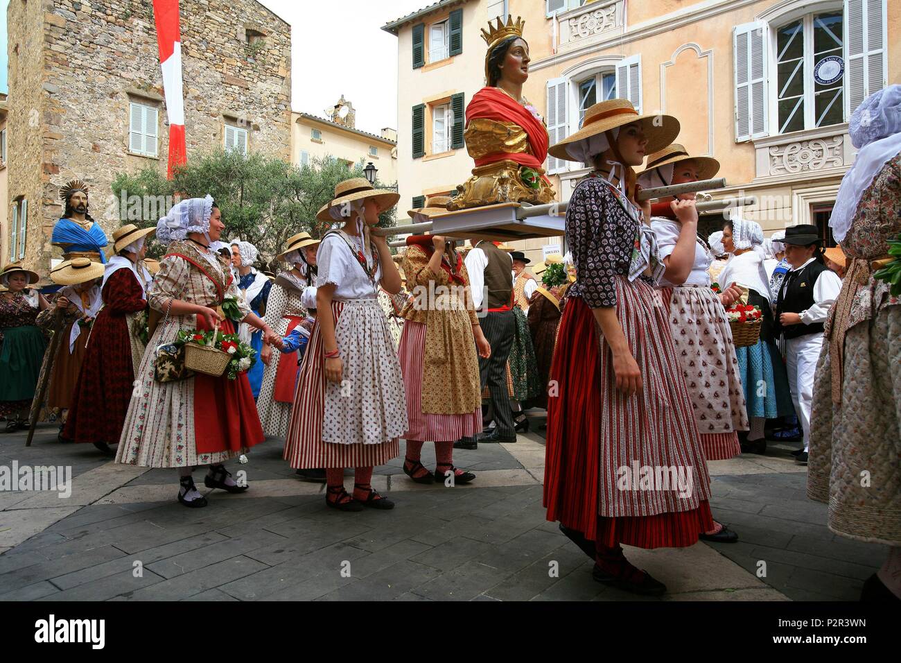 France, Var, Saint Tropez, The Bravade which takes place in May, is an old  tradition of Provence, it takes place every year to invest the village  during three days of processions and
