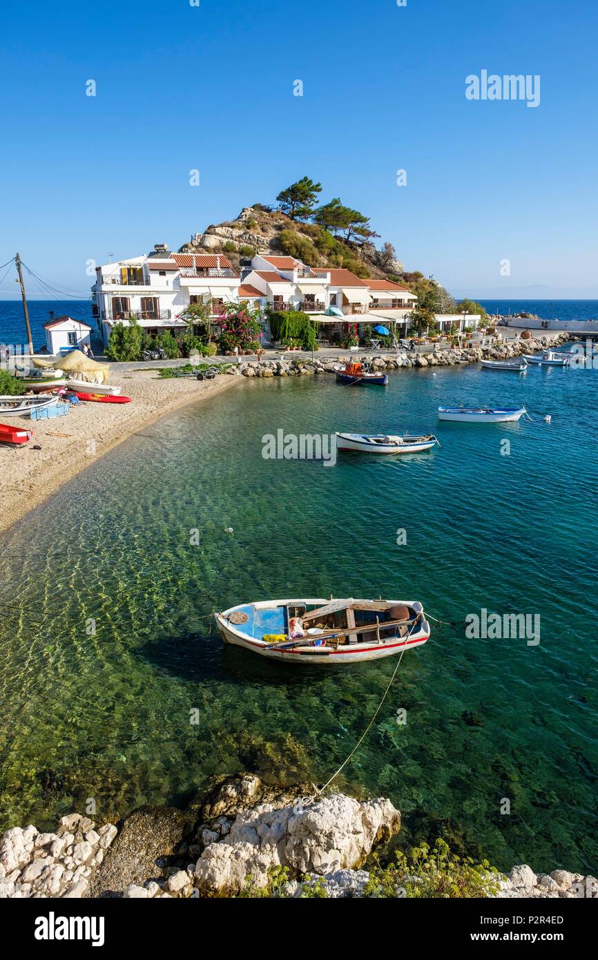 Greece, Samos island, Kokkari, picturesque village on the north coast Stock Photo