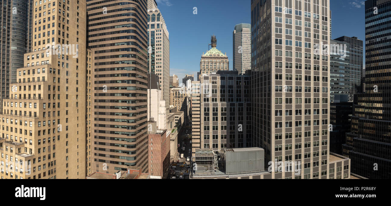 Office buildings panorama around 45th Street in New York Stock Photo
