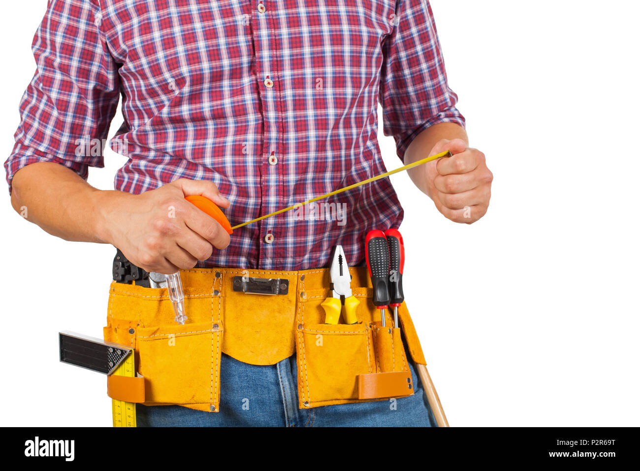 yellow tool belt Stock Photo 