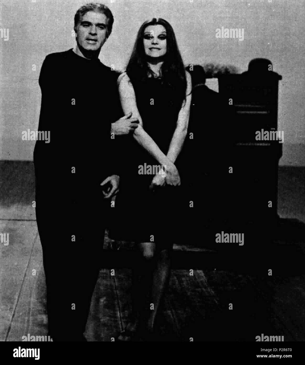 . Italian singer Milva and Giorgio Strehler on stage in 1968 . April 1970. Unknown 57 Milva and Giorgio Strehler 68 Stock Photo