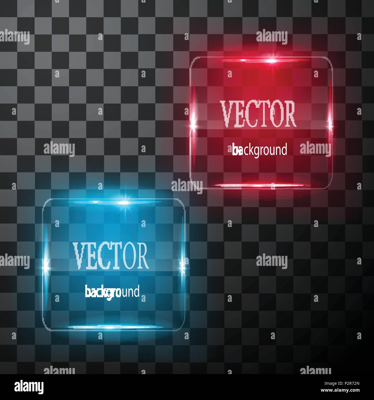 Glass vector button plane. Easy editable background Stock Vector