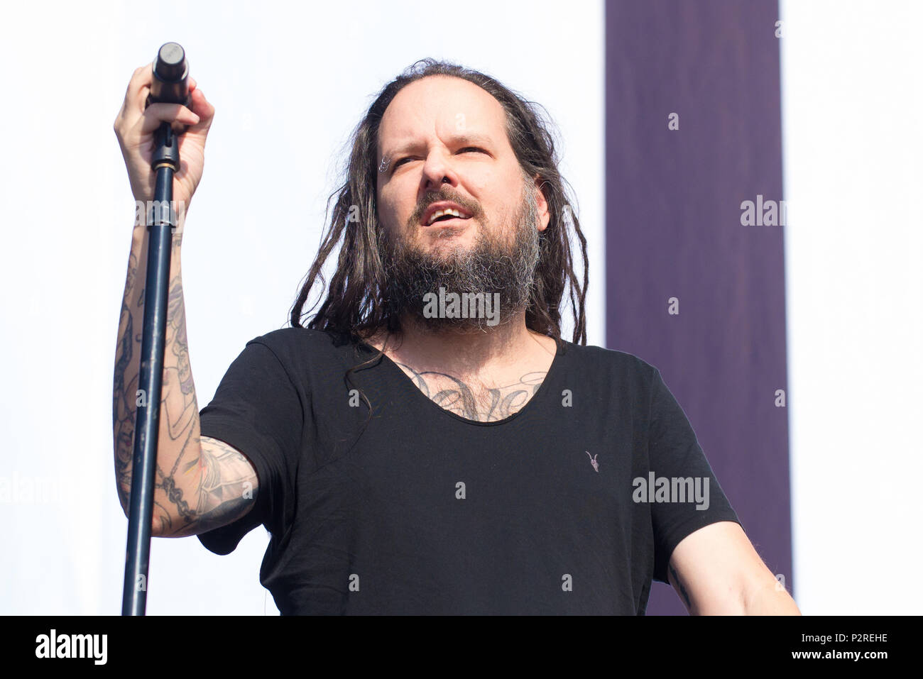 Florence Italy 16th Jun 18 Jonathan Davis Leader Of Korn Performed In Florence Now At Firenze Rocks 18 Main Stage Credit Denis Ulliana Alamy Live News Stock Photo Alamy