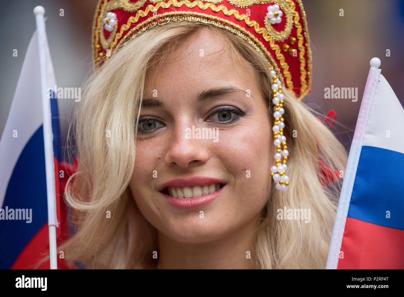 Russian football fans russia soccer woman hires stock photography and