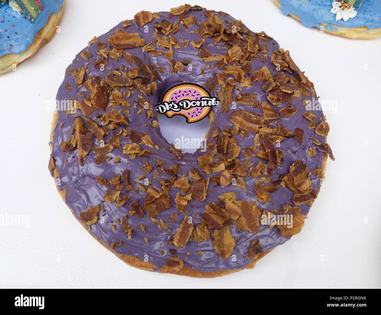 Los Angeles, California, USA. 16th June, 2018. A giant donut is displayed at the inaugural DTLA Donut Festival at Union Station in Los Angeles on Saturday, June 16, 2018. Credit: Ringo Chiu/ZUMA Wire/Alamy Live News Stock Photo
